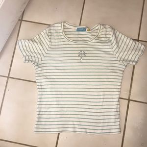 striped cyan and white palm tree gem designed